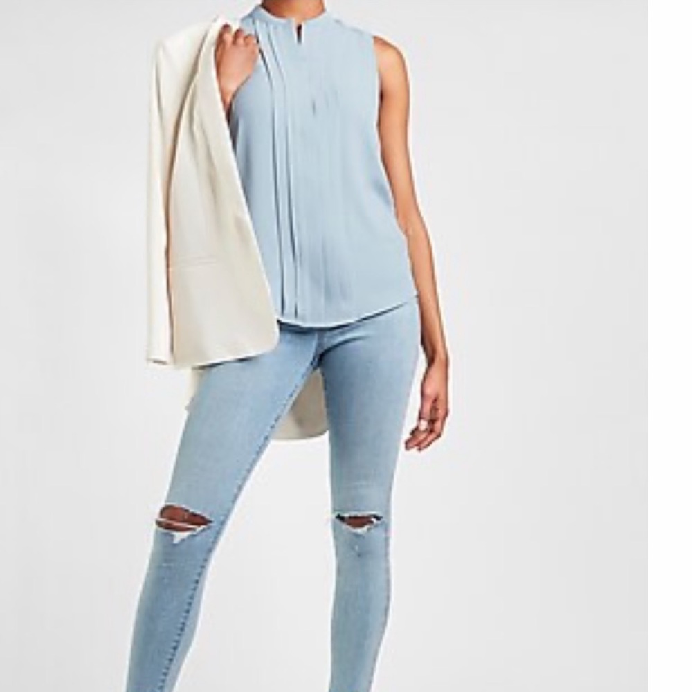 Express pleated sleeveless shirt